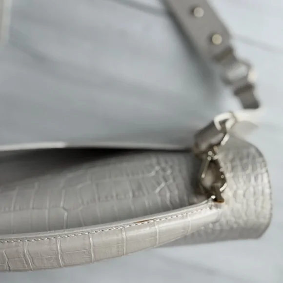 The Kooples Emily Crocodile-Effect Bag in White - Picture 5 of 7